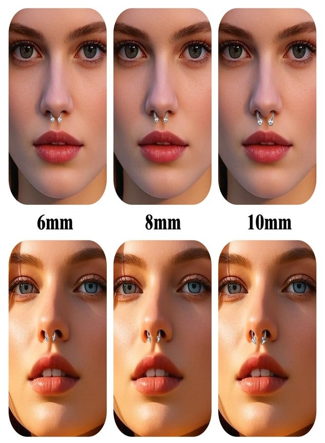 intera 16G Surgical Steel Septum Rings Lip Rings Horseshoe Hoop - Nose, Eyebrow Tragus Daith Helix Piercing Jewelry for Women Men, 6-12mm - Image 4